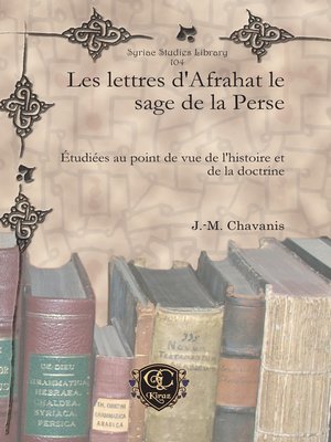 cover image of Les lettres d'Afrahat le sage de la Perse